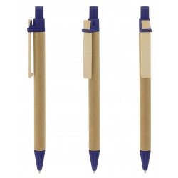 Libreta de cartón reciclada con bolígrafo a juego y bolsa