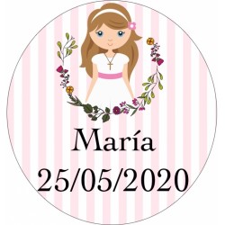 Gel hidroalcohólico detalles de comunión anti covid 19 personalizable para niña