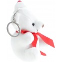 Llavero osito de peluche con gorro de navidad