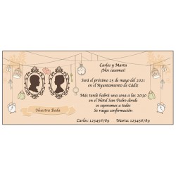 Invitación para boda estilo vintage