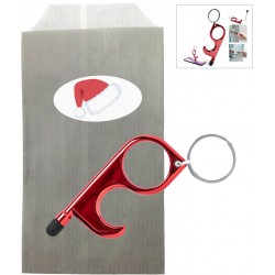 Llavero higiénico anti covid 19 rojo navideño