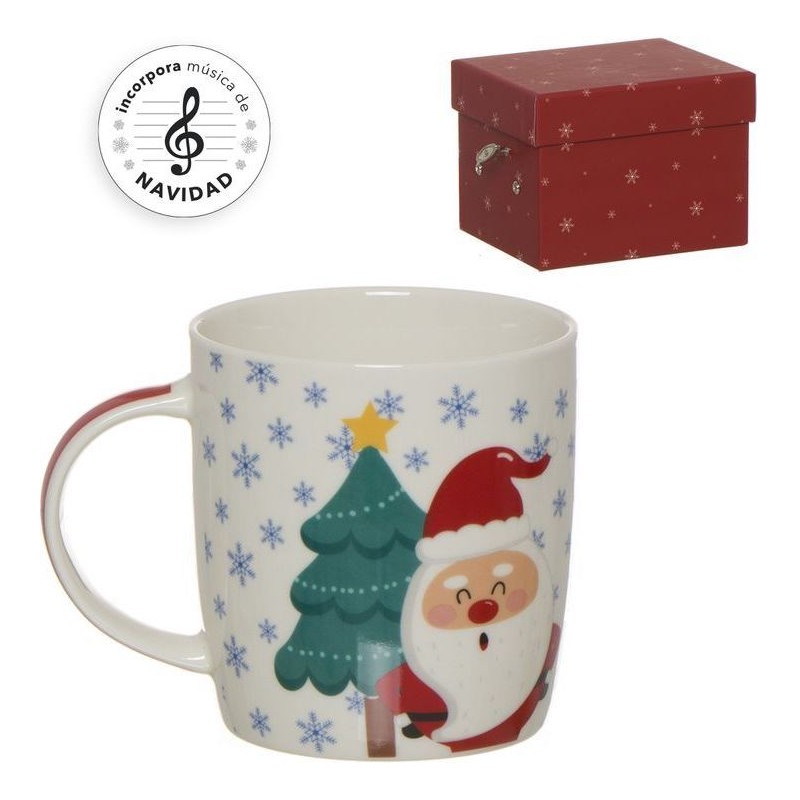 Mug con caja de musica navidad