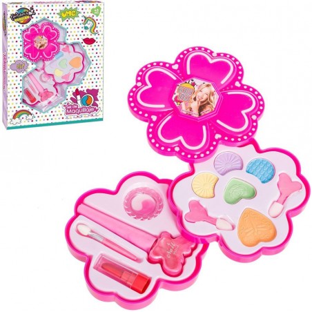 Set de maquillaje rosa 2 niveles para niñas