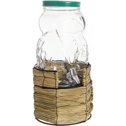 Dispensador de bebidas de cristal con palapa