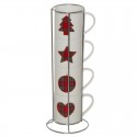 Juego de 4 mugs apilables 275ml navidad