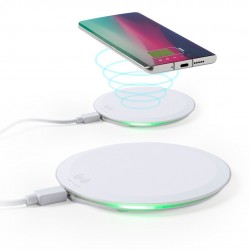 Cargador inalámbrico de carga rápida blanco