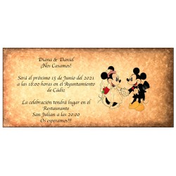 Invitaciones de boda disney retro