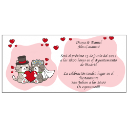 Invitaciones para bodas gatos