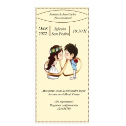 Invitación de boda novios jóvenes