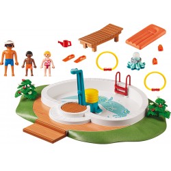 Piscina con ducha y otros accesorios de playmobil