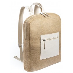 Bolsa mochila de yute para mujer