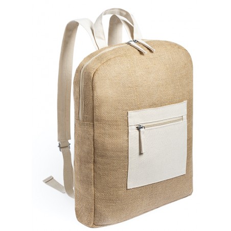 Bolsa mochila de yute para mujer