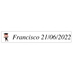 Adhesivo niño graduación transparente