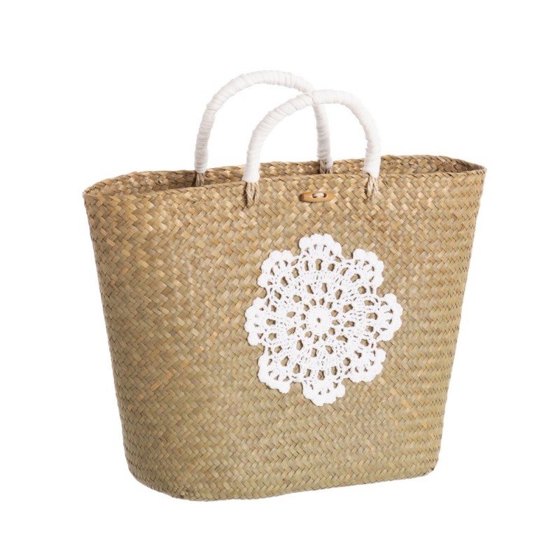 Capazo mini fibra natural crochet 43 x 13 x 27 cm