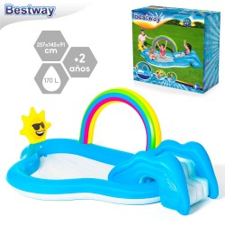 Piscina actividades arcoiris hinchable 257 x 145 x 91 cm