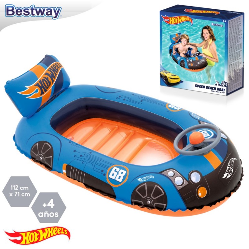 Barca hot wheels hinchable 112 x 71 cm