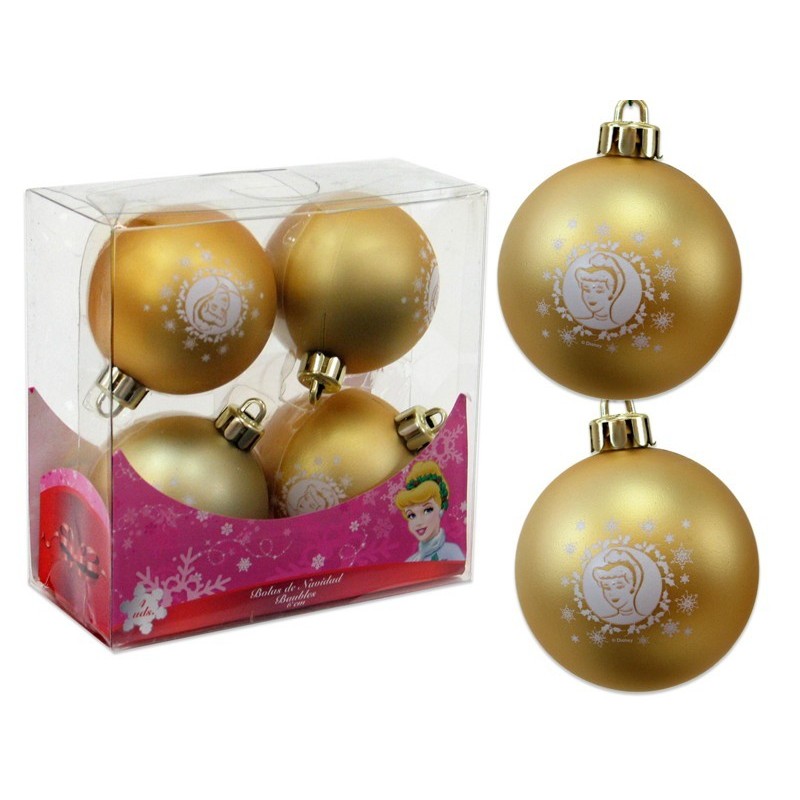 S 4 bola princesas oro 6 cm