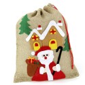 Saco papá noel yute decoración navidad 27 x 0 20 x 35 cm