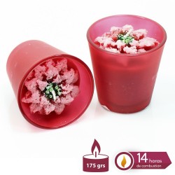 Vela tarro cristal ponsetia navidad 9 x 8 30 cm