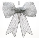 Lazo metal plata decoración navidad 20 x 4 x 22 50 cm