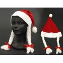 Gorro papá noel con trenza tejido 30 x 0 20 x 40 cm
