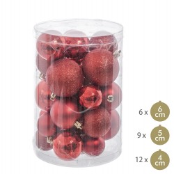 S 27 bolas brillo mate purpurina rojo 12 50 x 12 50 x 27 cm