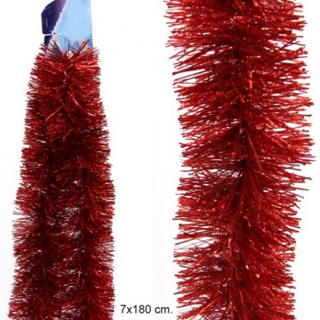 Boa rojo decoración navidad 180 x 7 x 7 cm