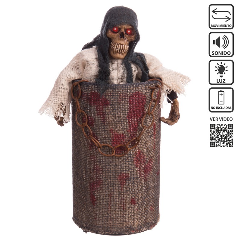 Muerte luz sonido y movimiento 11 x 11 x 30 cm