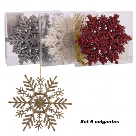 S 6 colgante estrella plástico 4 c 10 x 10 cm