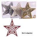 S 6 colgante estrella plástico 4 c 11 x 11 cm