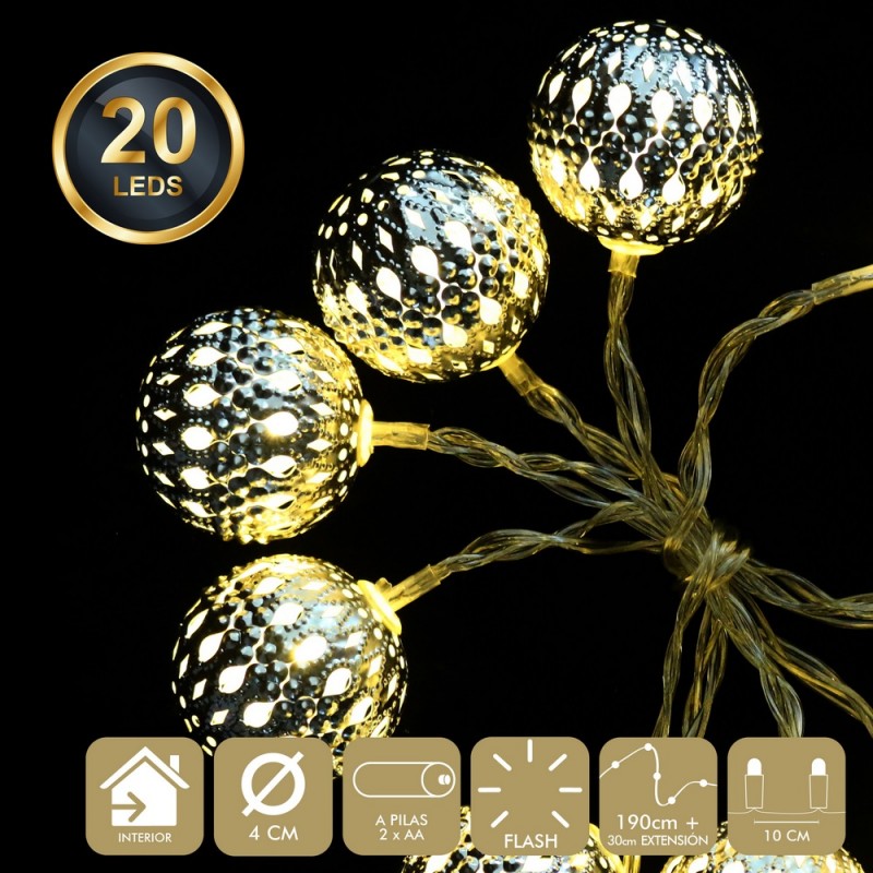 20 luces led flash cálido