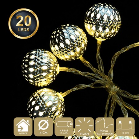 20 luces led flash cálido