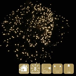 100 luces led 8 funciones cálido