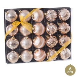 S 20 bolas decorada plástico cobre 6 x 6 x 6 cm