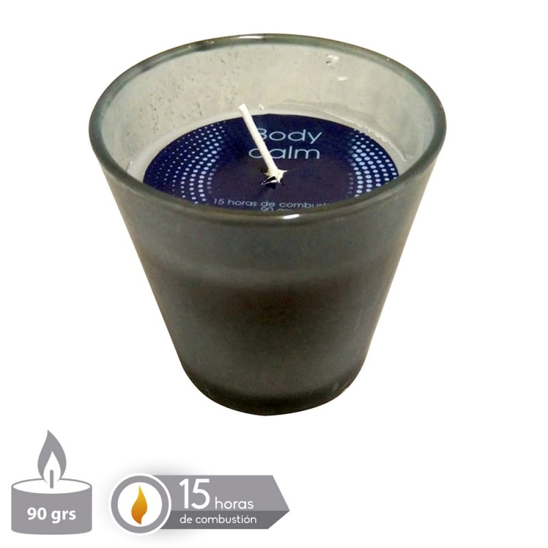 Vela tarro cristal perfumada spa gris 7 50 x 7 50 cm