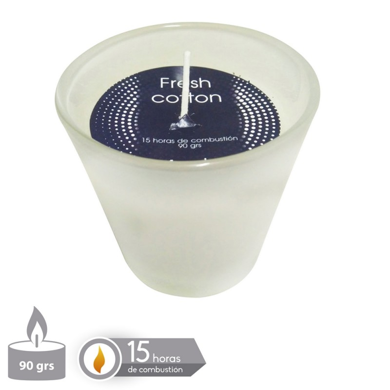 Vela tarro cristal perfumada blanco 7 50 x 7 50 cm