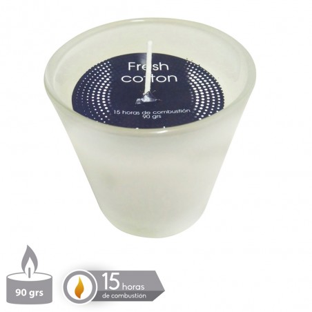 Vela tarro cristal perfumada blanco 7 50 x 7 50 cm