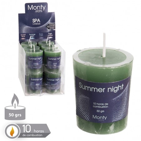 Vela cilíndrica perfumada spa verde 4 50 x 4 80 cm