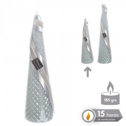 Vela cónica azul metalic navidad 5 50 x 19 50 cm