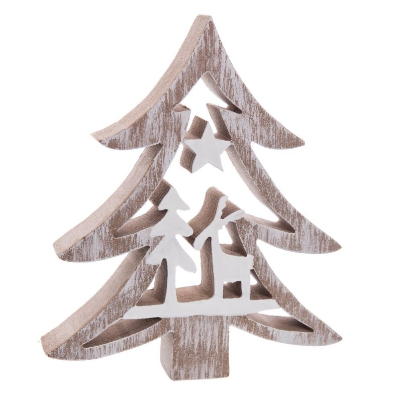 árbol decorado madera 12 50 x 14 cm