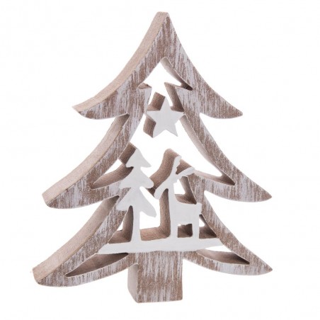 árbol decorado madera 12 50 x 14 cm