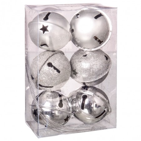 S 6 cascabel metal plata 5 x 5 x 5 cm