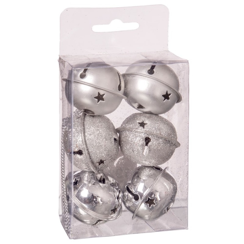 S 6 cascabel metal plata 4 x 4 x 4 cm