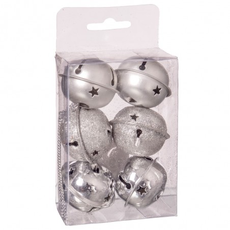 S 6 cascabel metal plata 4 x 4 x 4 cm