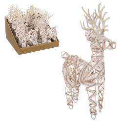 Ciervo metal blanco 13 x 5 x 24 cm