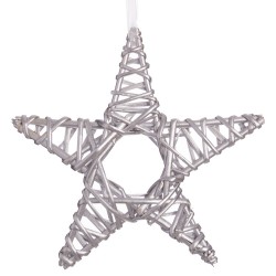 Estrella mimbre plata 25 x 25 cm