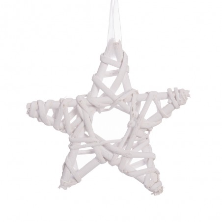 Estrella mimbre blanco 15 x 15 cm