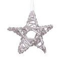 Estrella mimbre plata 15 x 15 cm
