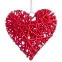 Corazón mimbre rojo 25 x 25 cm