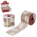 Carrete cinta hojas yute natural 270 x 6 30 cm